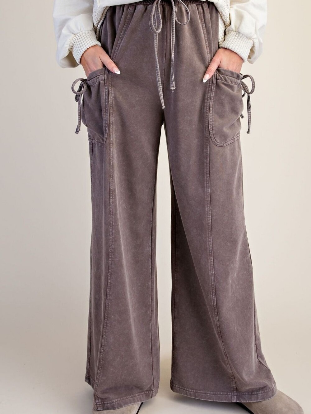 276 | Mineral Wash Terry Knit Cargo Pocket Plus Pant - Espresso